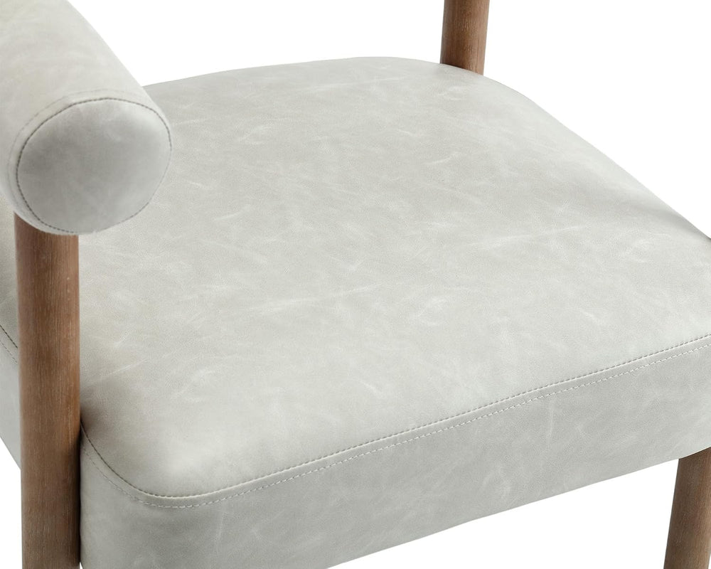 VESCASA Upholstered Dining Chairs with Natural Brush Wood Legs, Faux Leather ...