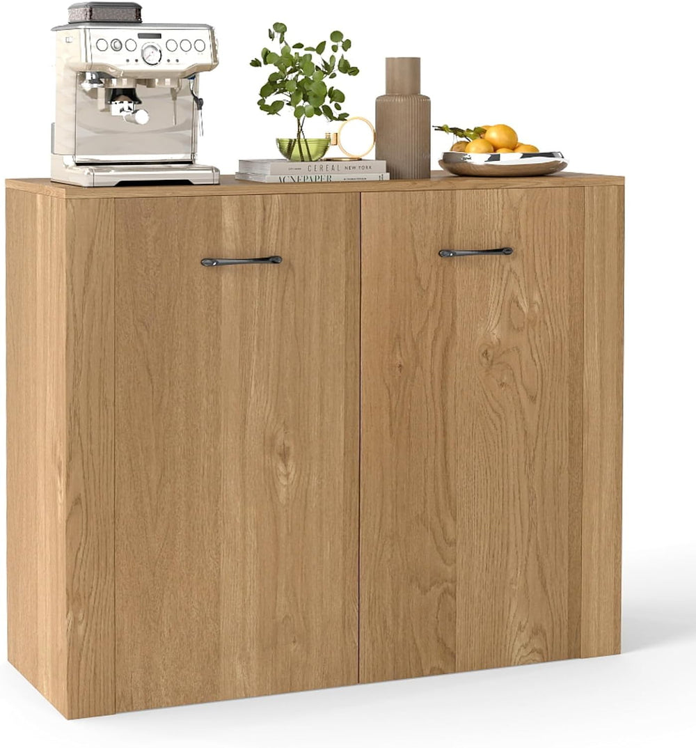 GIANTEX 38" Sideboard Cabinet with 2 Doors & 4 Shelves, Credenza, Na...