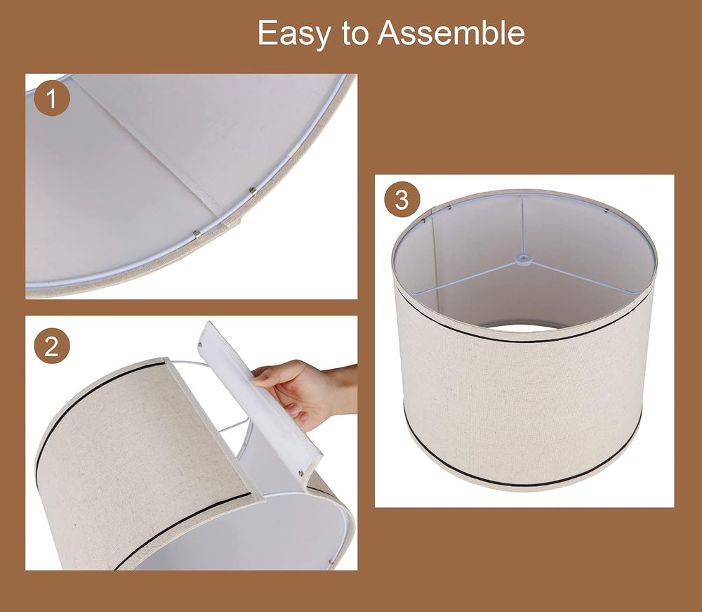 Lamp shades Set of 2,Drum Lampshades 13"x13" x 10" High, Mediu...