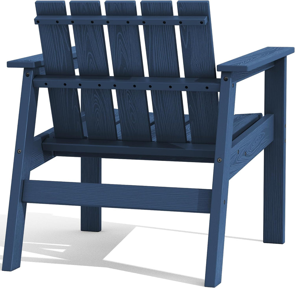 SERWALL Low Back Bistro Set-utdoor Adirondack Chairs and Side Table-Navy