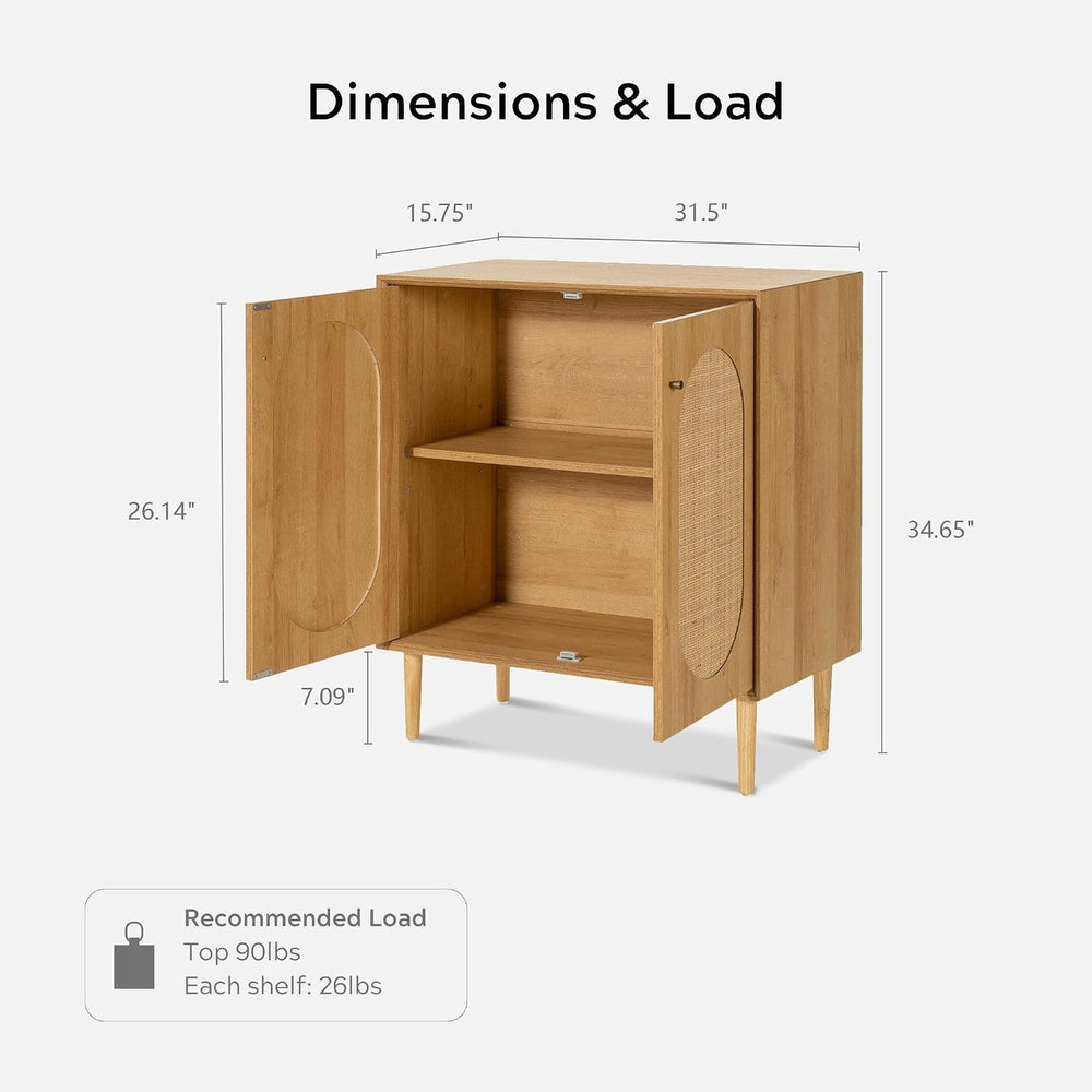 EYYTHUNG Rattan Storage Cabinets with Shelves, Narrow Cabinet with Storage, S...
