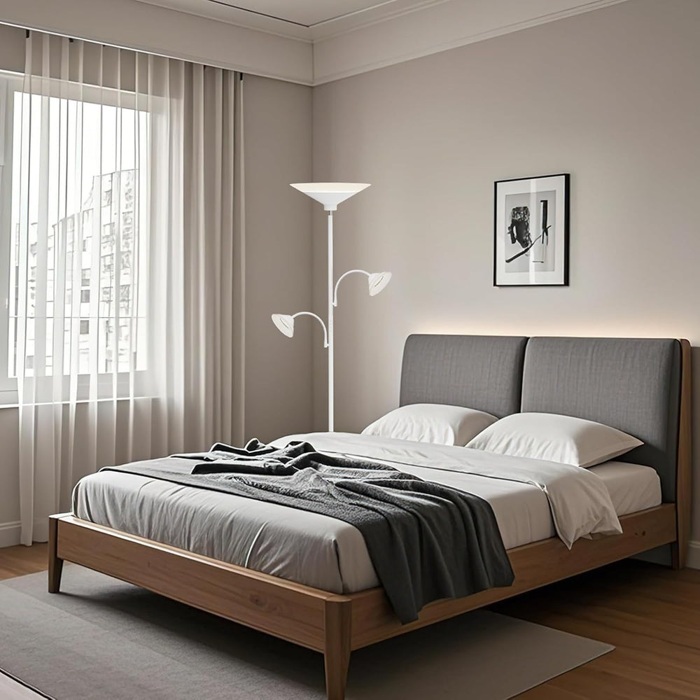 SIBRILLE 42W 3-Light Torchiere Floor Lamp, LED Tree Standing Lamp