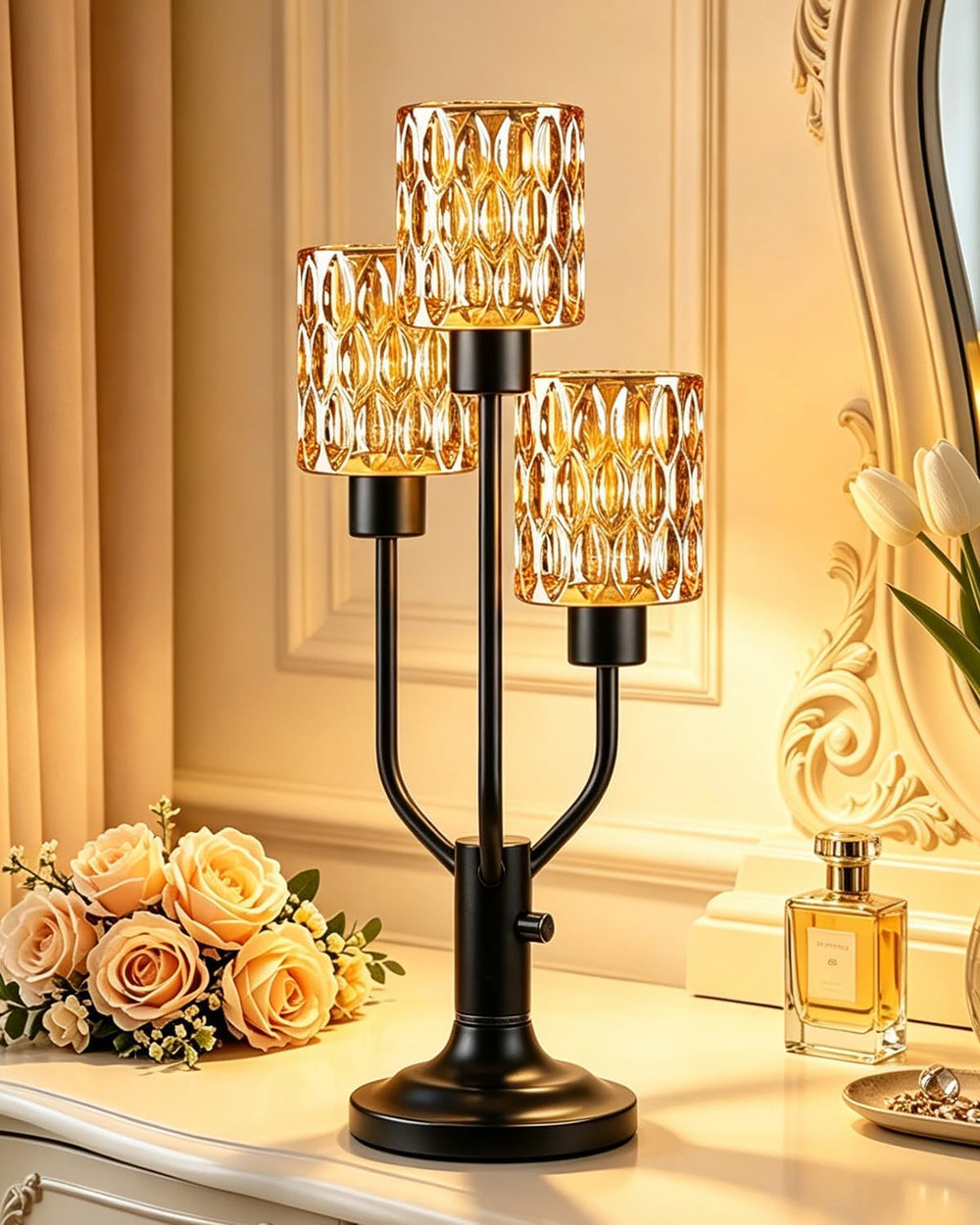 Mid Century Modern Table Lamp Dimmable Vintage Black Lamp Gift Box