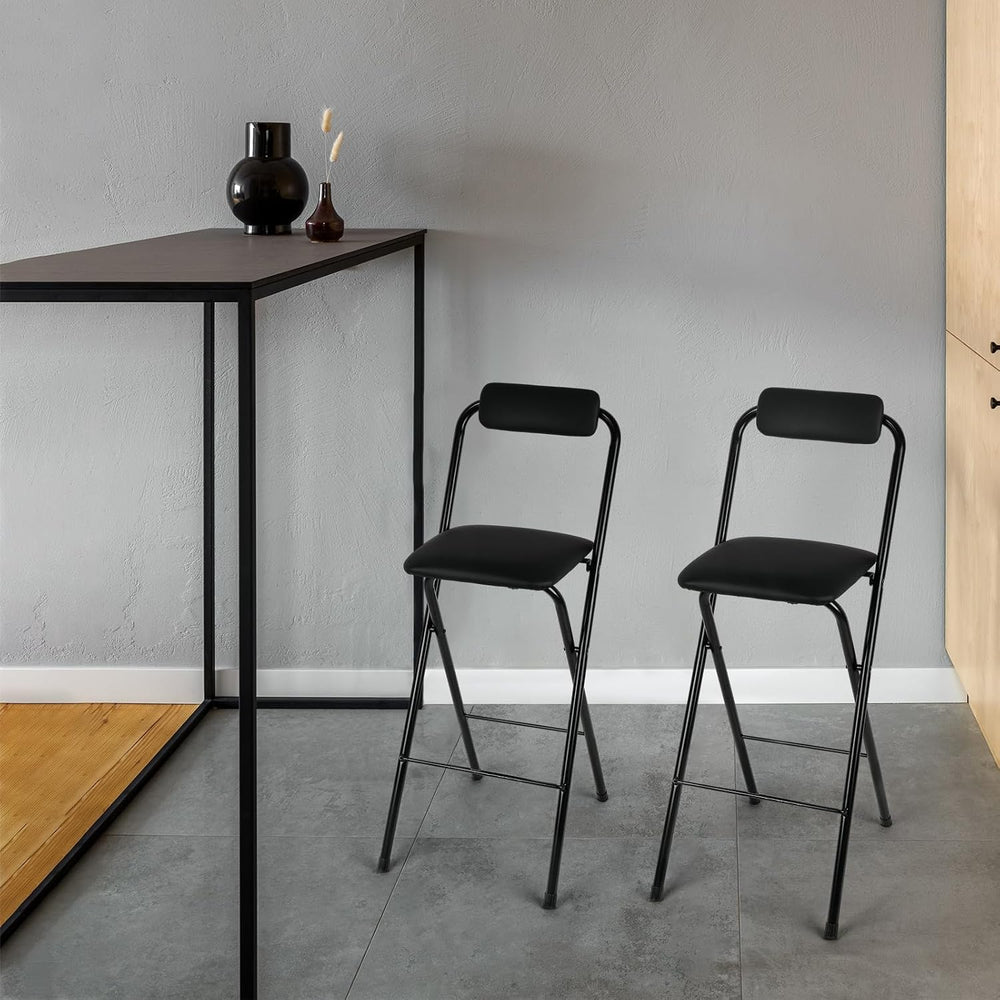 Thyle 1 Pcs Folding Bar Stool with Backrest Counter Height Seat,24 Inch