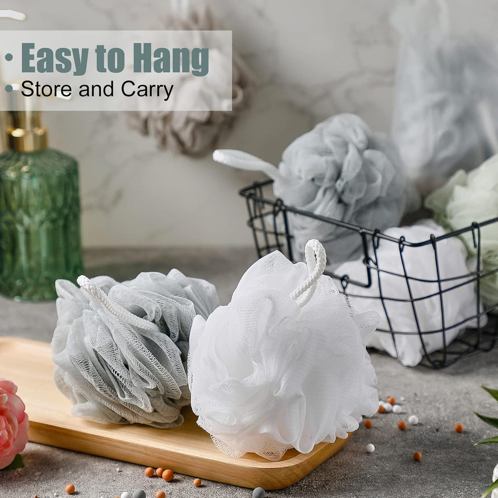 Shellwei 32 Pcs Bath Sponge Shower Loofahs Bulk 60 g Charcoal Large Mesh Puff...