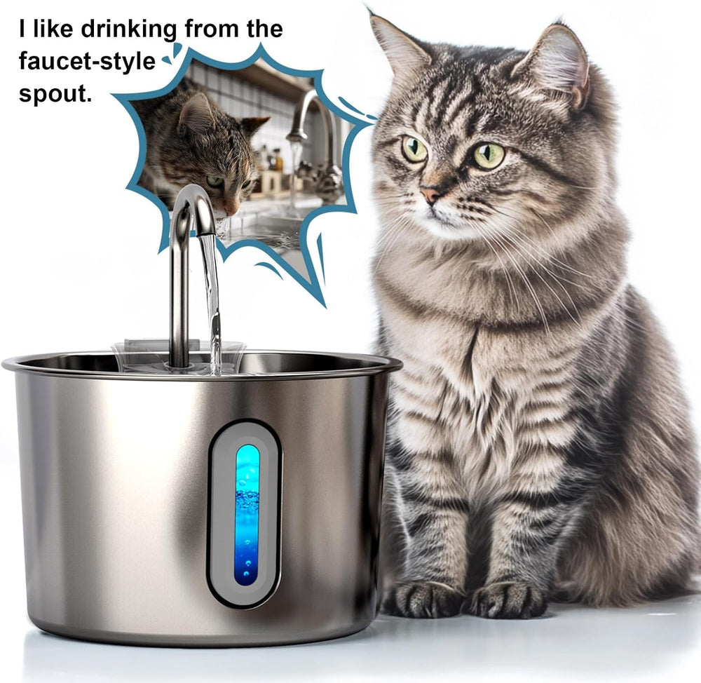 Cat Water Fountain, 74oz/2.2L Cat Fountain for Drinking - Pet Water Fountain ...