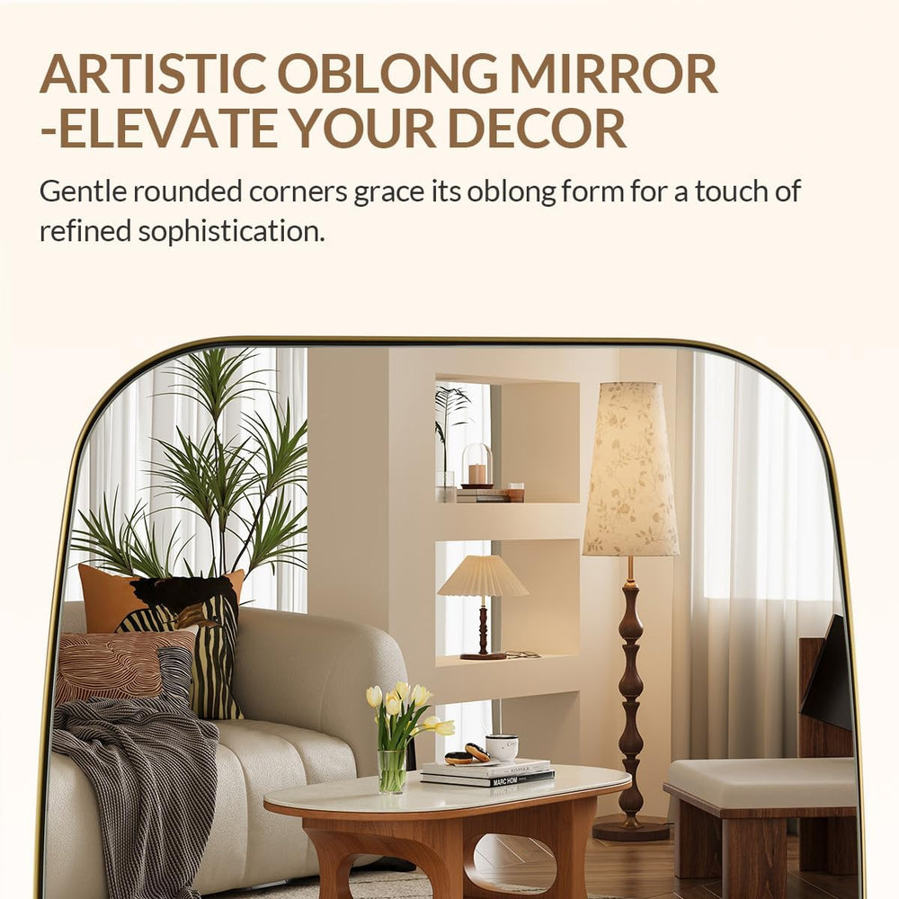 ANDY STAR Oval Mirrors for Bathroom, 24x30 Gold Bathroom Vanity Mirror with M...