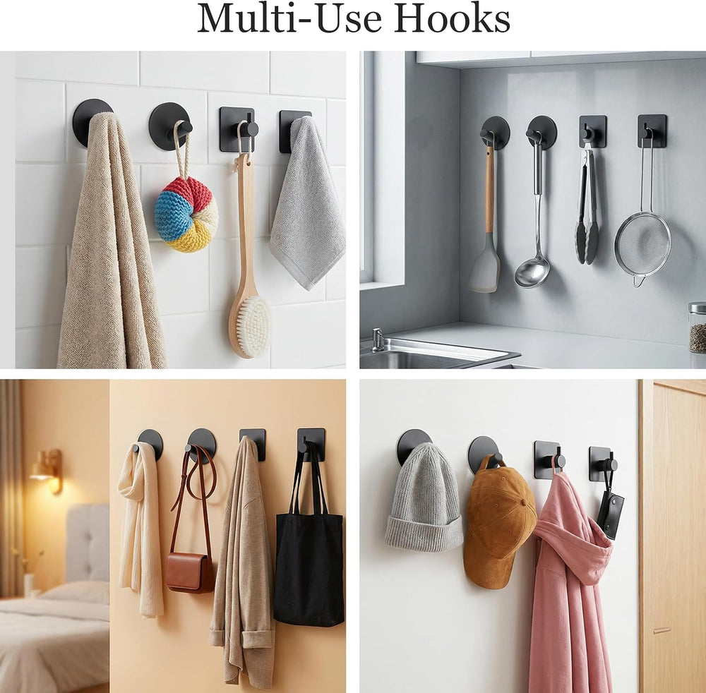Tudoccy 10-Piece Matte Black Bathroom Hardware Set, Adjustable Bar