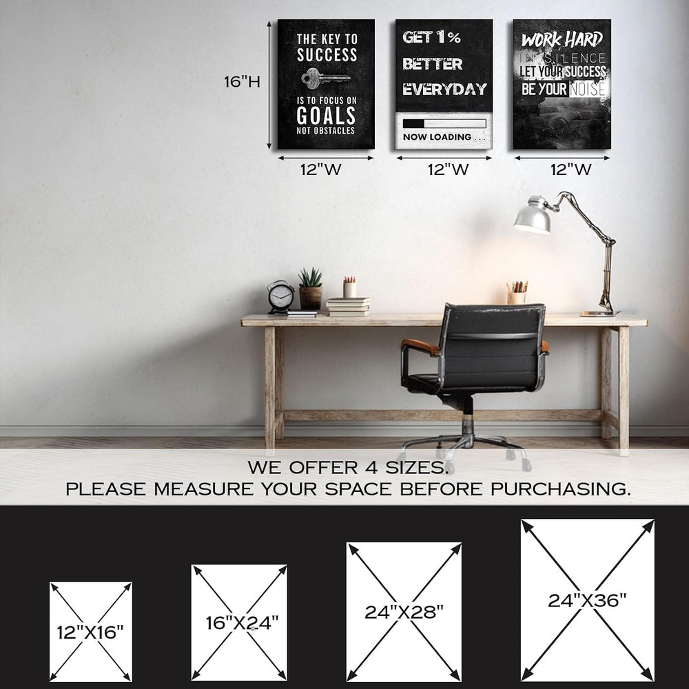 Motivational Wall Decor Inspirational Wall Art Canvas Poster Success Goal Art...