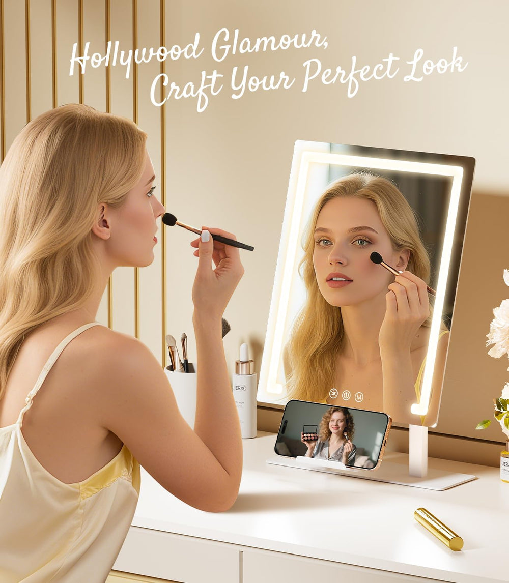Gospire Hollywood Lighted Makeup Mirror, 4000mAh Rechargeable, 11”x16.8”