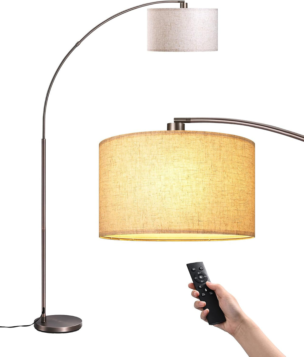 EDISHINE Bronze Modern Floor Lamp with Remote, 78.3" Tall Arc Standing Lamp