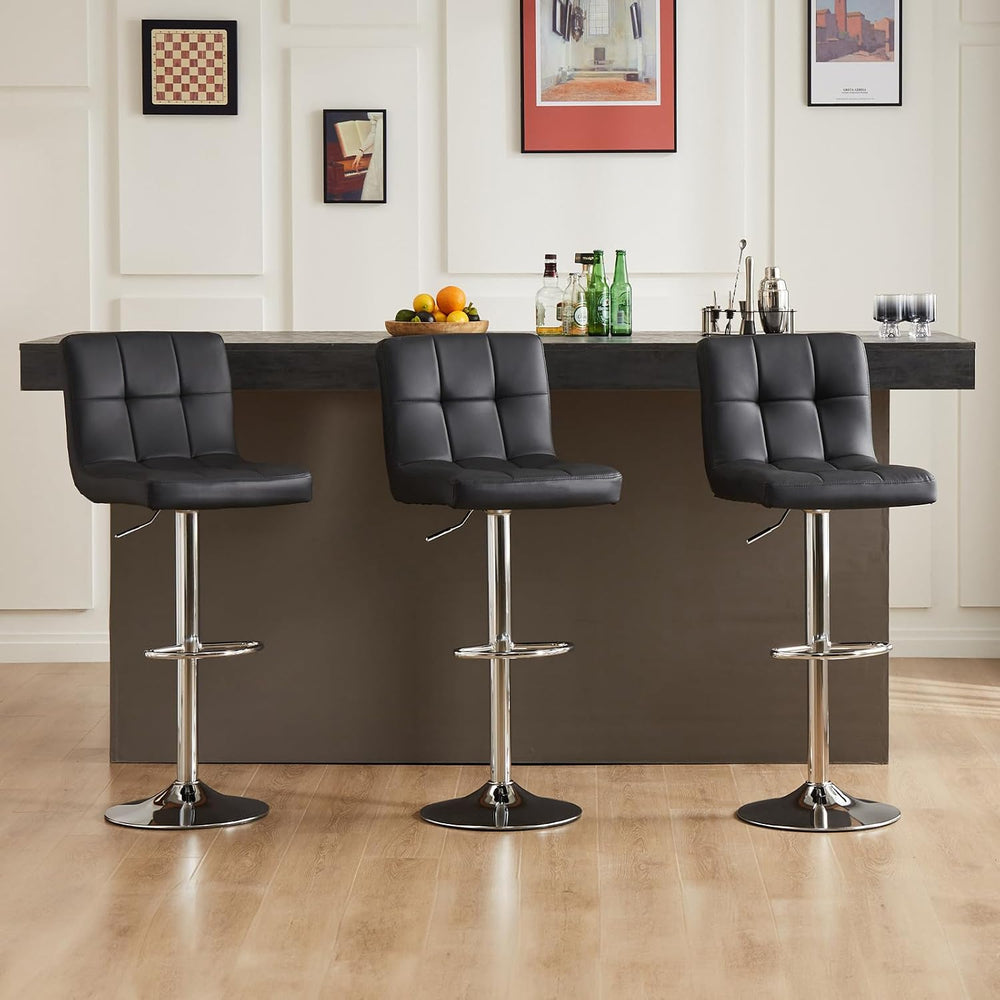 DUMOS Set of 4 Counter Height Bar Stools, 24 Inch Saddle Bar Chairs