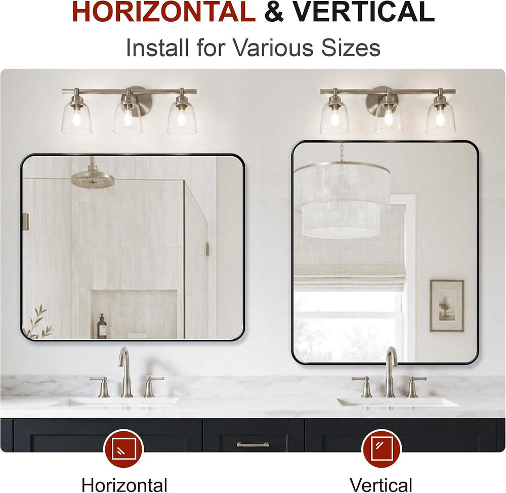 Bathroom Vanity Black Mirror for Over Sink, 36" x 30"