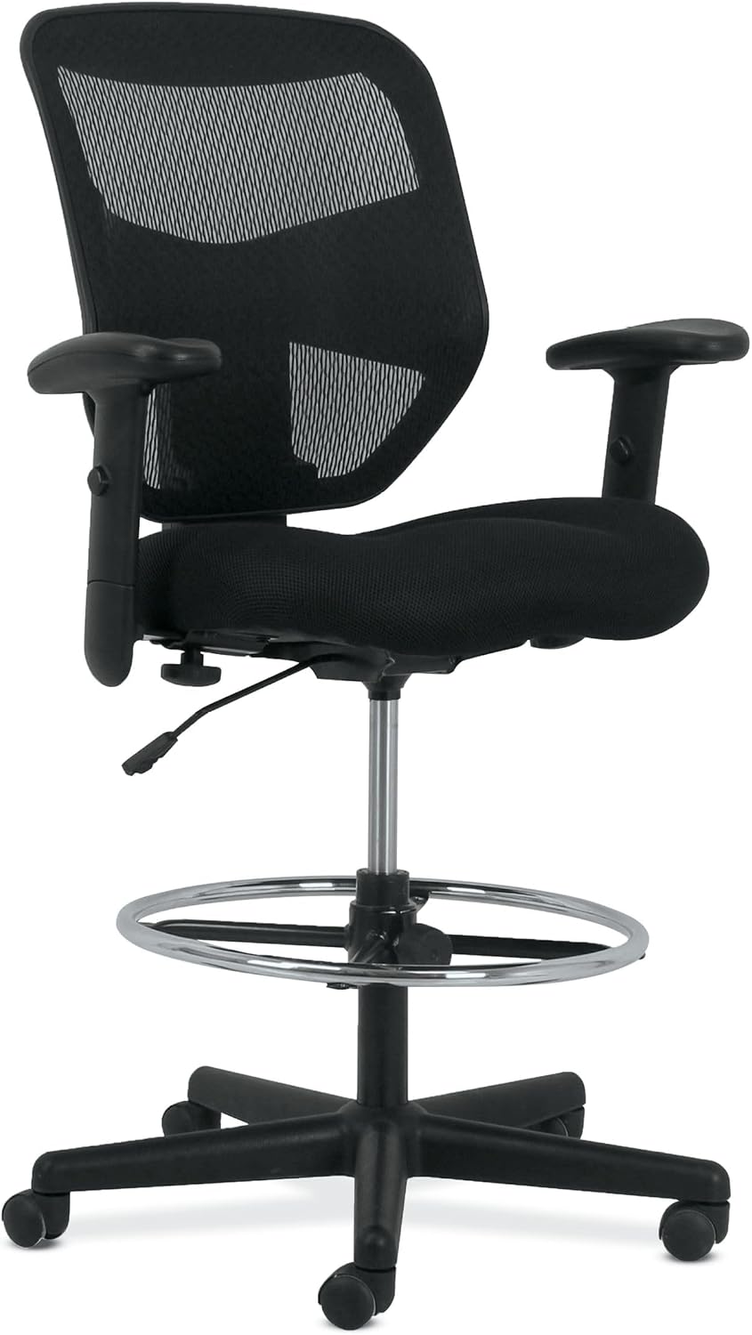 HON Prominent Ergonomic Stool, Footring, Office Desk Chair, Black