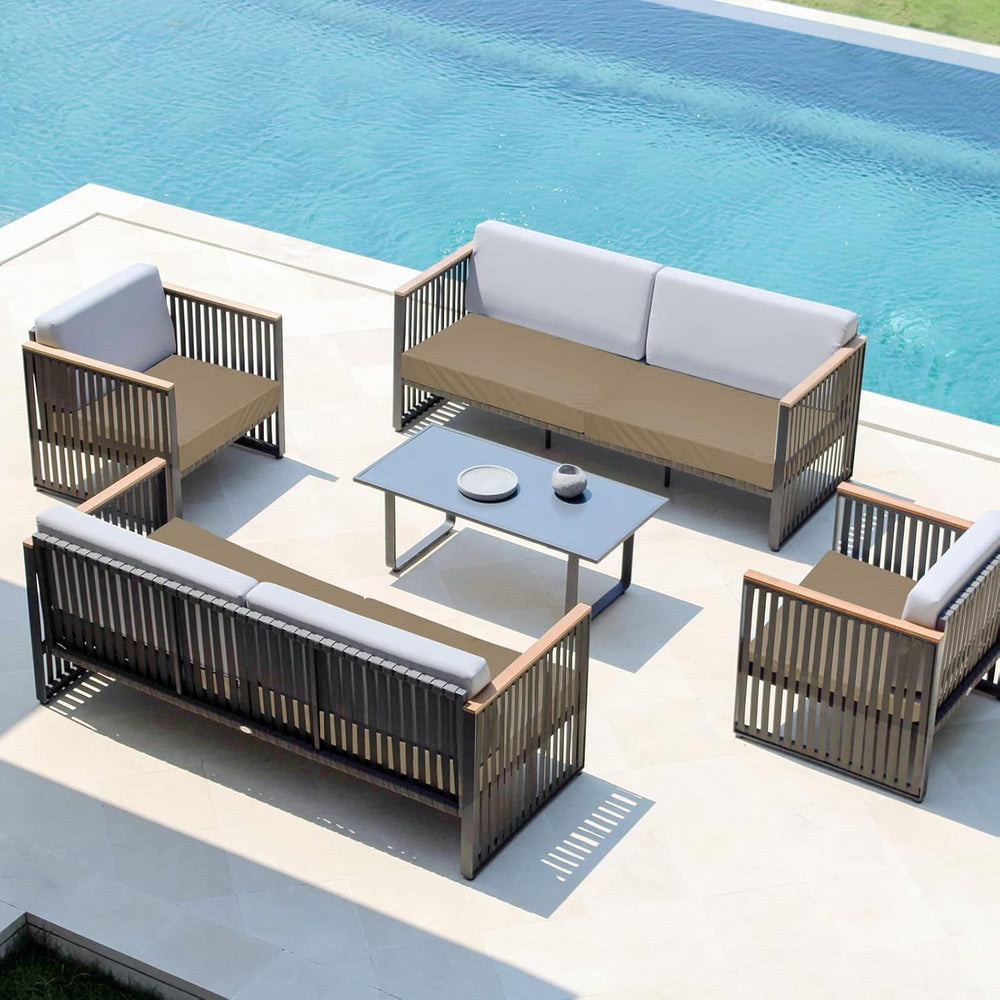 Easy-Going Waterproof Patio Cushion Covers 24x22x4 inch 4 Pack Replacement No...