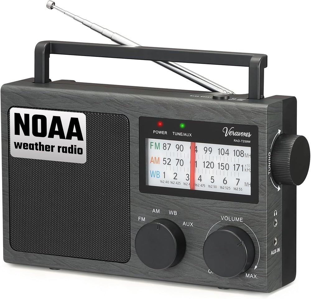 Portable NOAA Weather AM FM Radio AC & Battery Powered