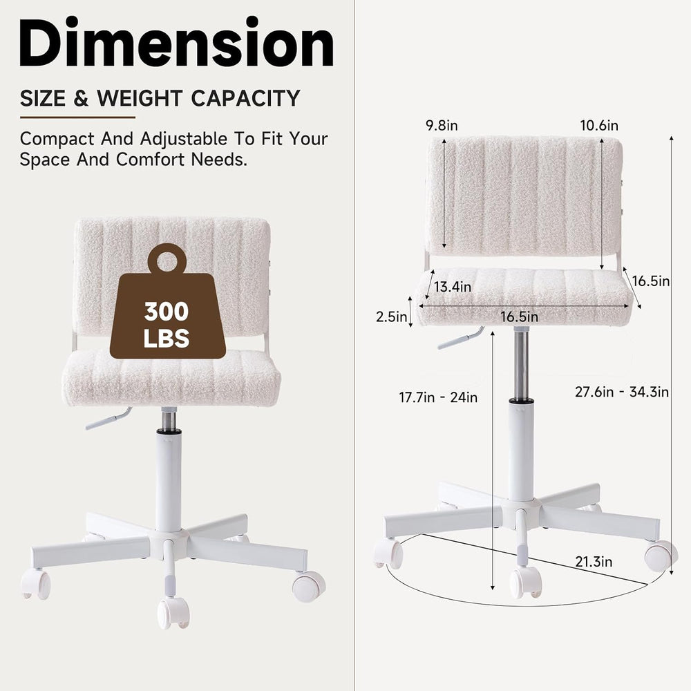Office Chair Vanity Chair with Wheels | Comfy Desk Chair with Back
