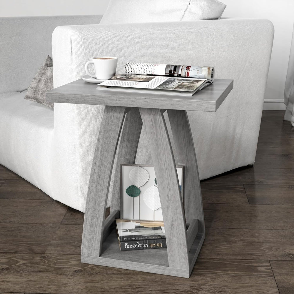 FROMJBEST End Tables Living Room, Side Table, Grey End Table Set of 2