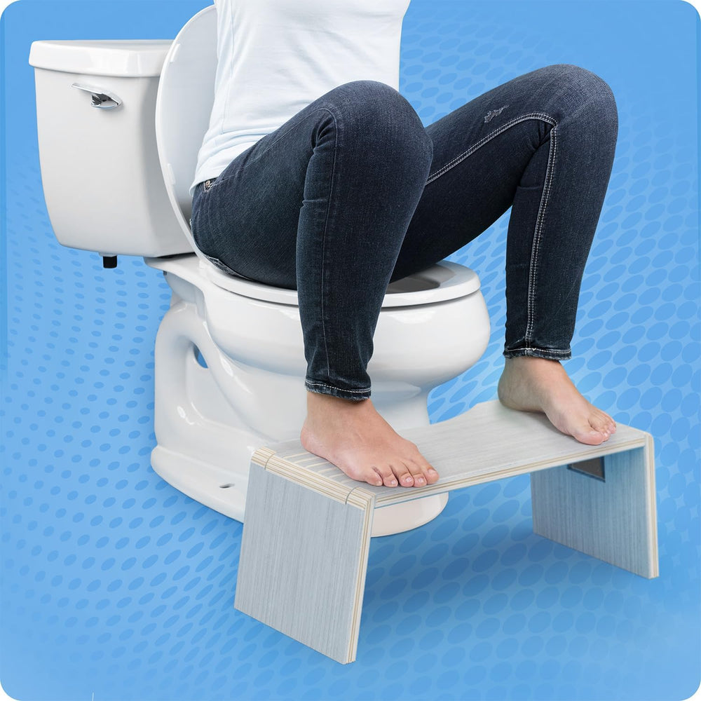 Squatty Potty Oslo Folding Wood Eucalyptus Bathroom Toilet Stool – 7 Inches