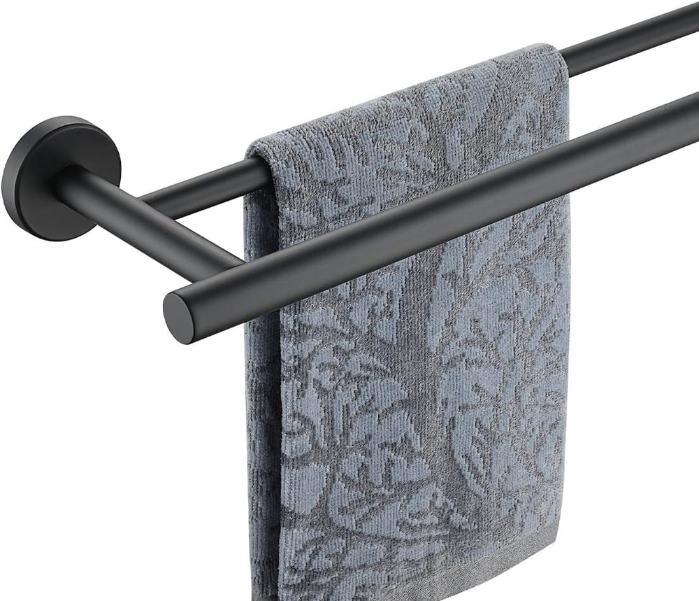 JQK Double Bath Towel Bar, Matte Black 33 Inch 304 Stainless Steel Thicken 0....