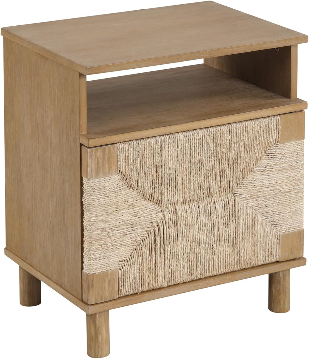 Nathan James Beacon Wood Nightstand, Bohemian Accent Table or Sofa Side Table...