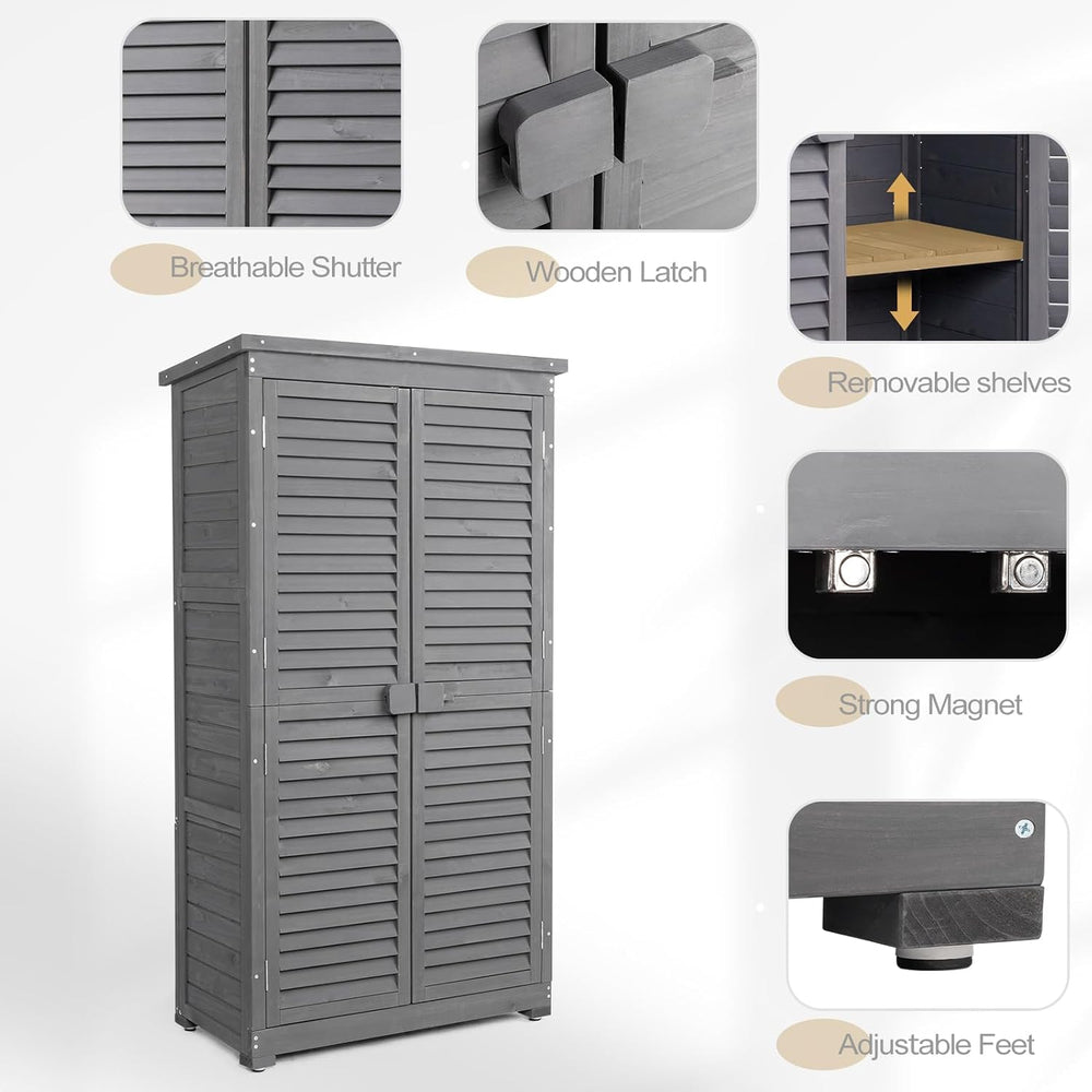 Outvita Outdoor Storage Cabinet, 63in, Grey