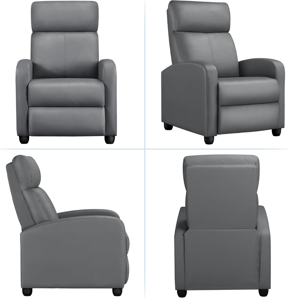 Yaheetech Recliner Chair with 3 Adjustable Angles Living Room Chairs Gray