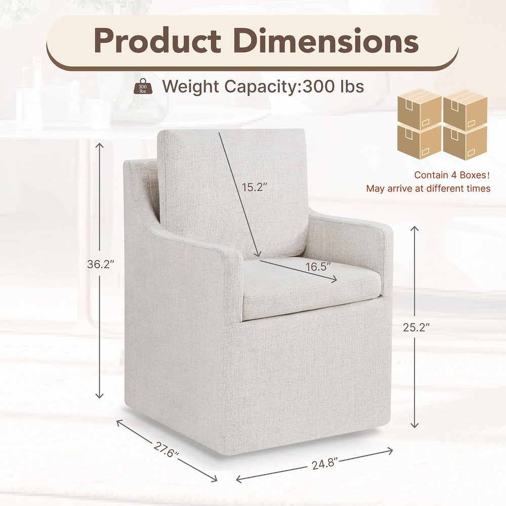 KISLOT Upholstered Dining Chairs Set of 4 with Washable Cover, Light Beige