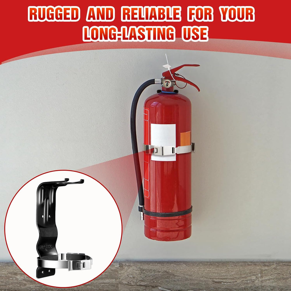Therwen 2 Pack Fire Extinguisher Mount 5 lb Wall Bracket, Black