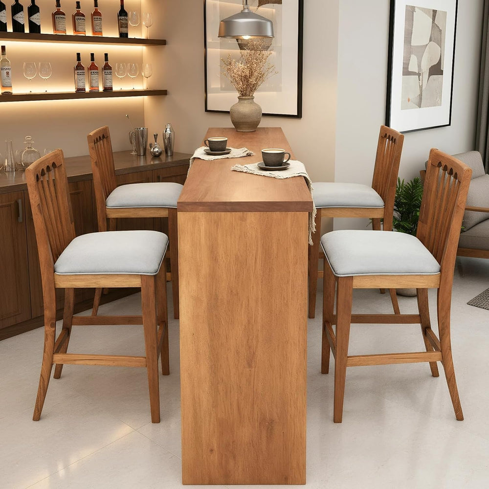chairus 25" Farmhouse Counter Height Bar Stools Set of 4, Chenille Uphol...