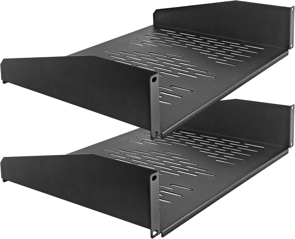 RIVECO 2 PCS 2U Rack Shelves 14 Inch Depth, Rack Mount Vented Cantilevers for...