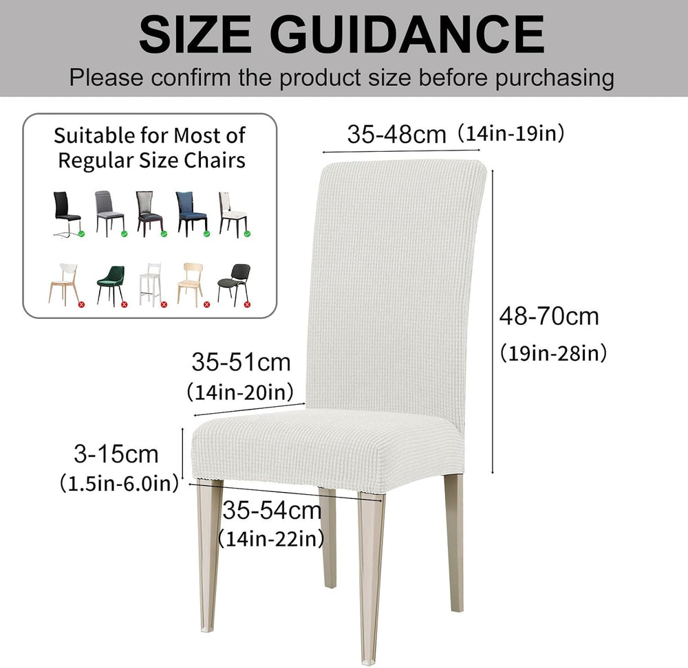 Chair Covers for Dining Room Set of 6, Stretch,White