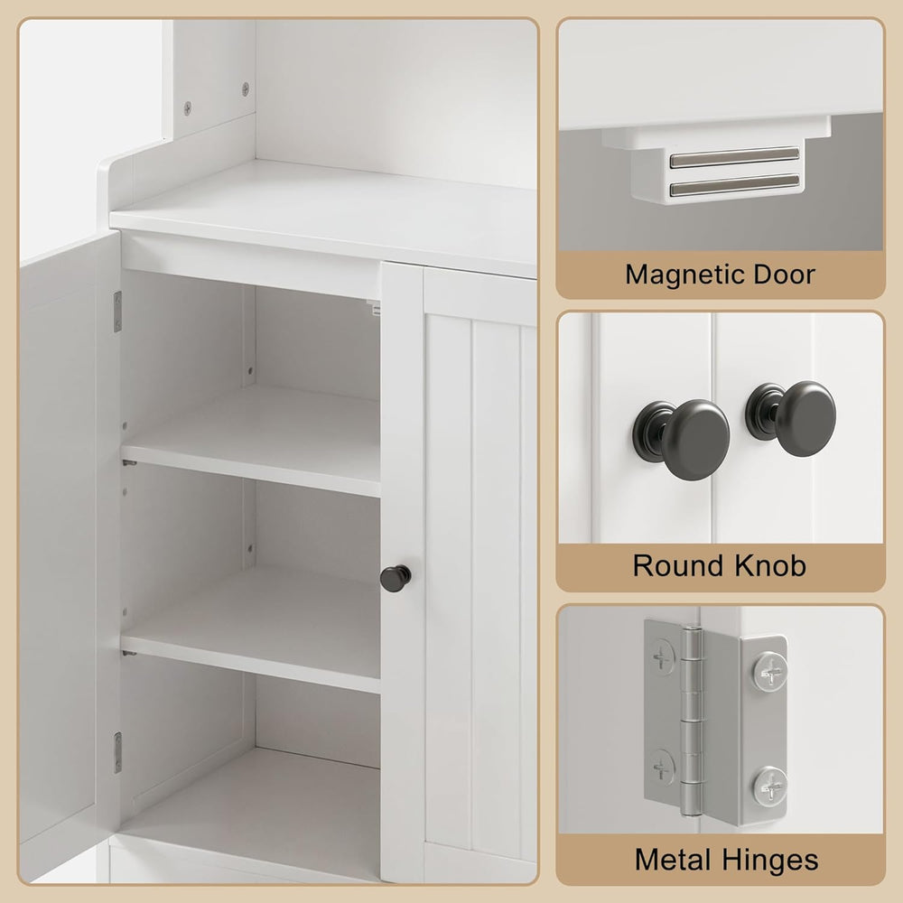Gizoon 40" H Bathroom Storage Cabinet with 2 Adjustable Shelves, White