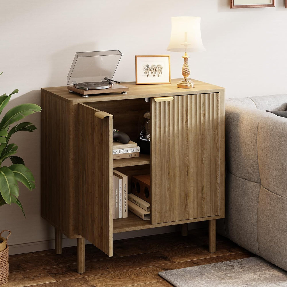 IKALIFE Sideboard Buffet Cabinet with Storage 31.5"(2pcs) Oak
