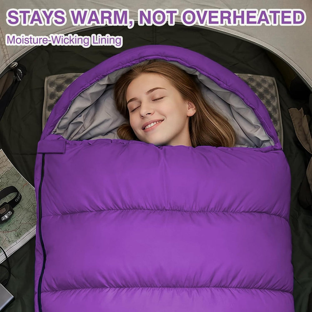 XXL Sleeping Bag for Adults Lightweight 41-59℉, 3-4 Season Waterproof Camping...