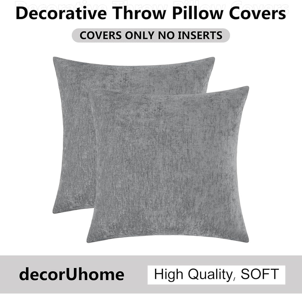 decorUhome Christmas Dark Grey Throw Pillow Covers 26X26 Set of 2