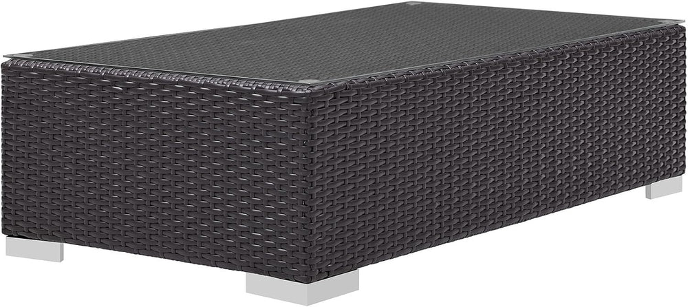 Modway Convene Wicker Rattan Outdoor Patio Coffee Table in Espresso