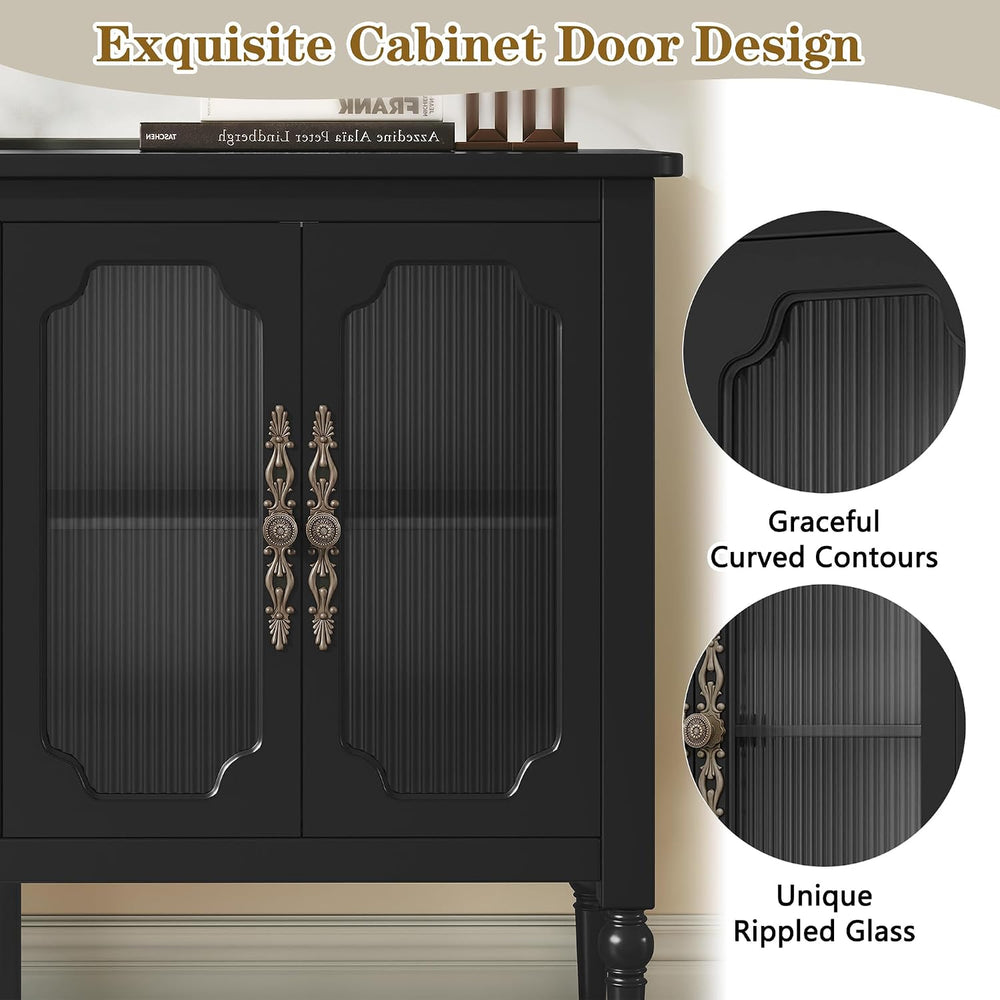 48" Sideboard Buffet Cabinet with Storage, Sideboard Cabinet,Black