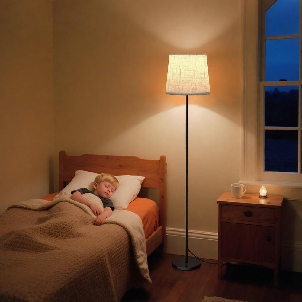 SIBRILLE Dimmable Floor Lamp with Linen Shade for Living Room
