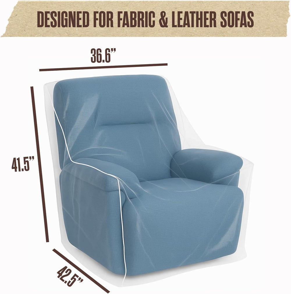 Plastic Recliner Cover, Armchair Covers, Chair Protector, Clear, 2 PK