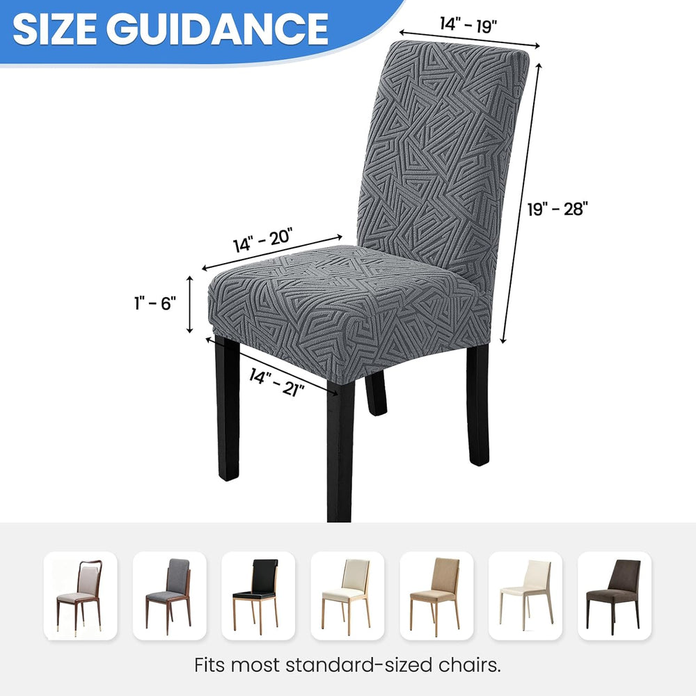 Stretch Spandex Chair Covers for Dining Chairs Set of 6, Light Gray