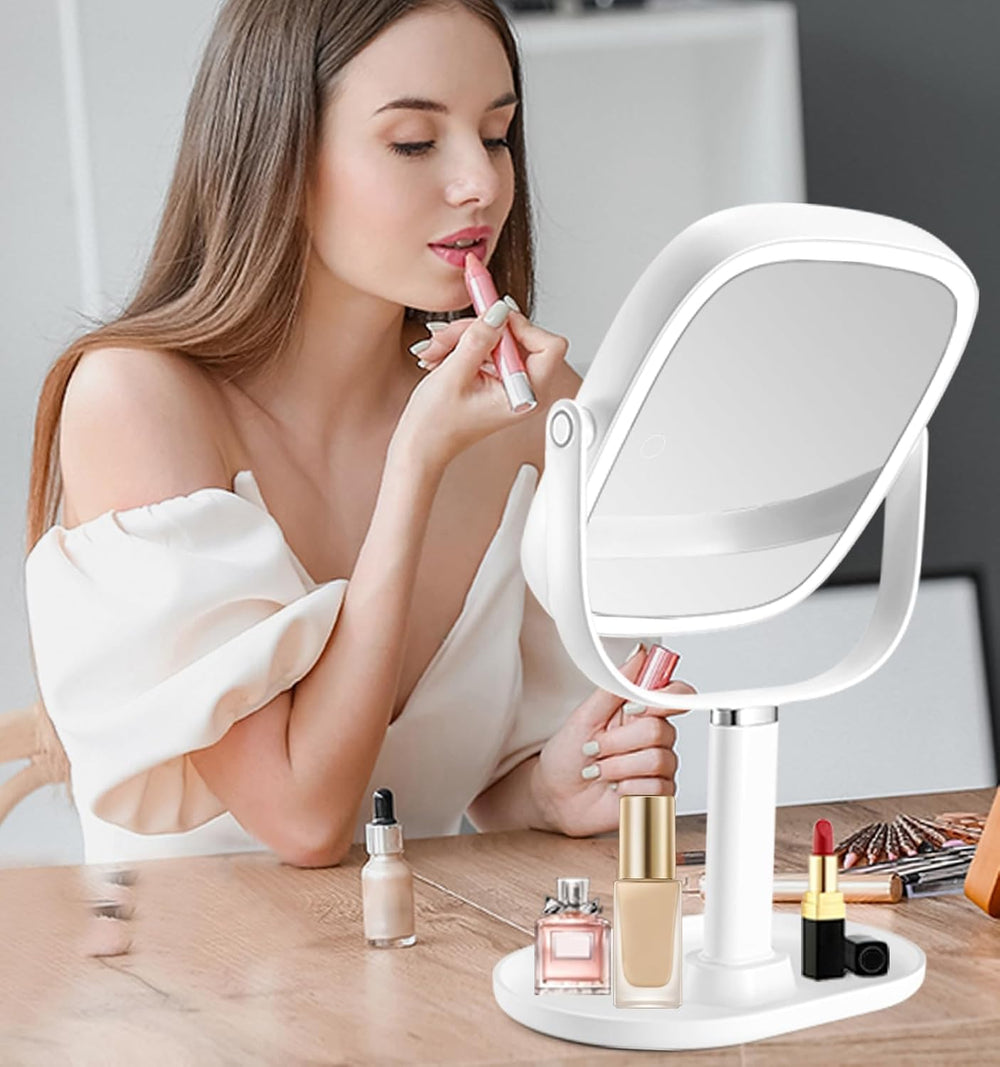 Vanmirr Lighted Makeup Mirror, Height-Adjustable with Magnification