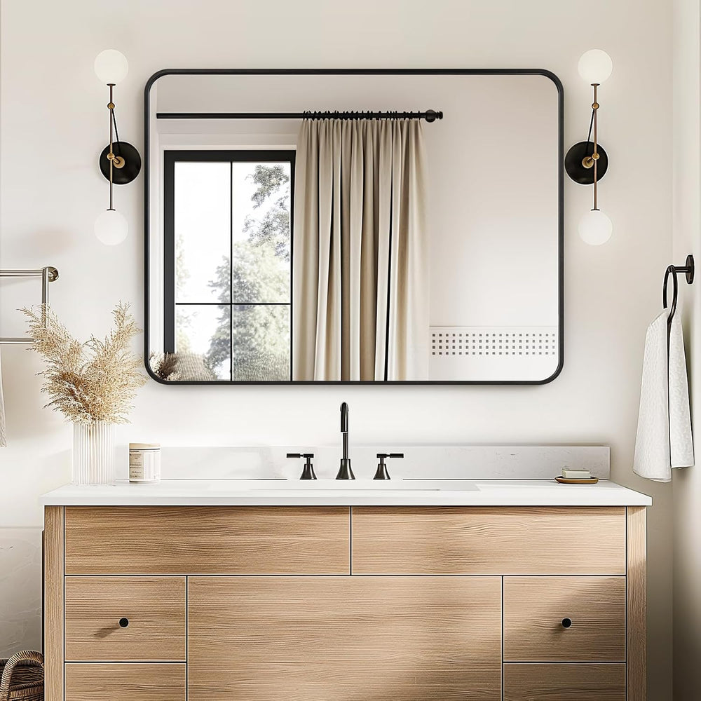 USHOWER Black Bathroom Mirrors for Over Sink 30 x 40 Inch