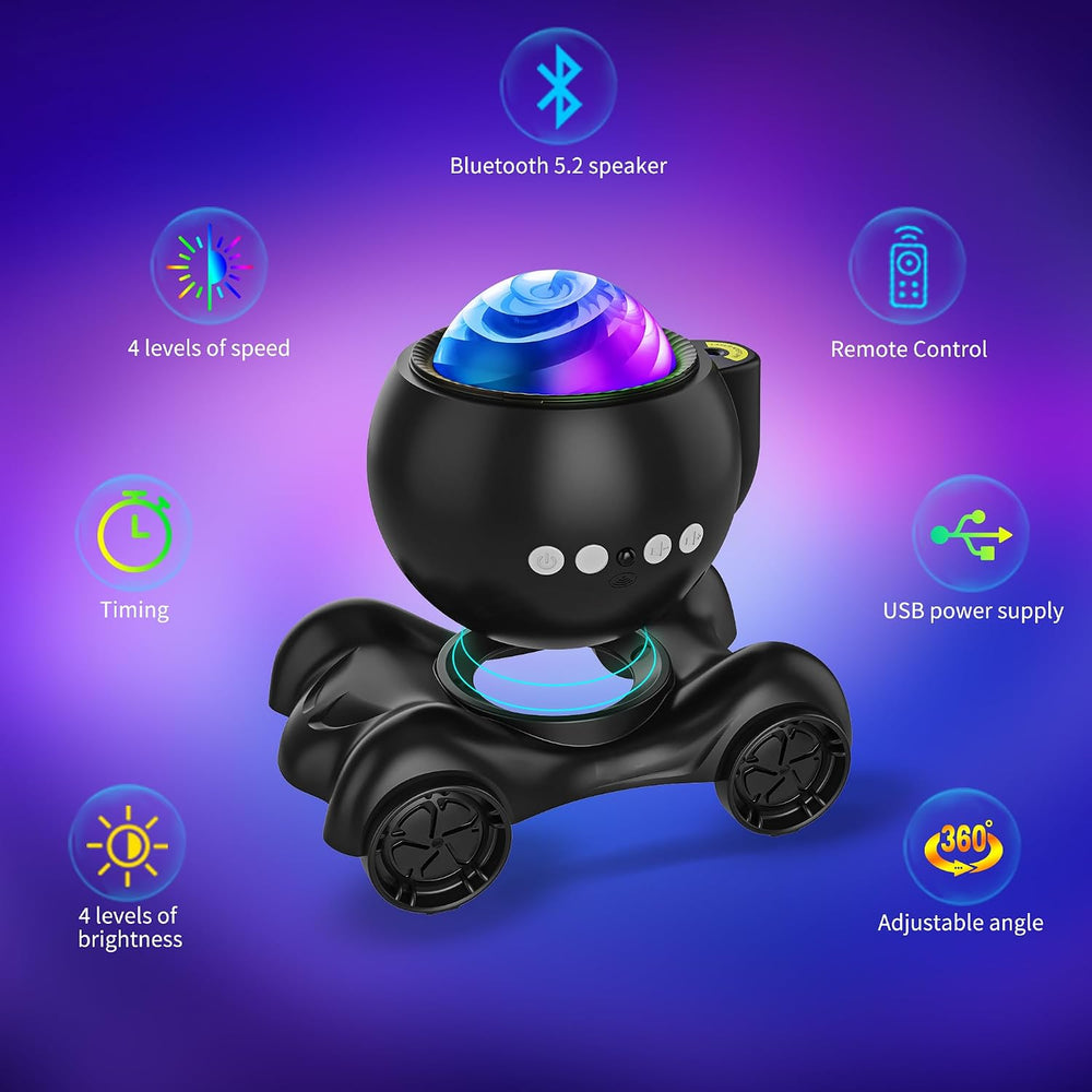 ENOKIK Galaxy Projector, Star Aurora Night Light Bluetooth Speaker, Black