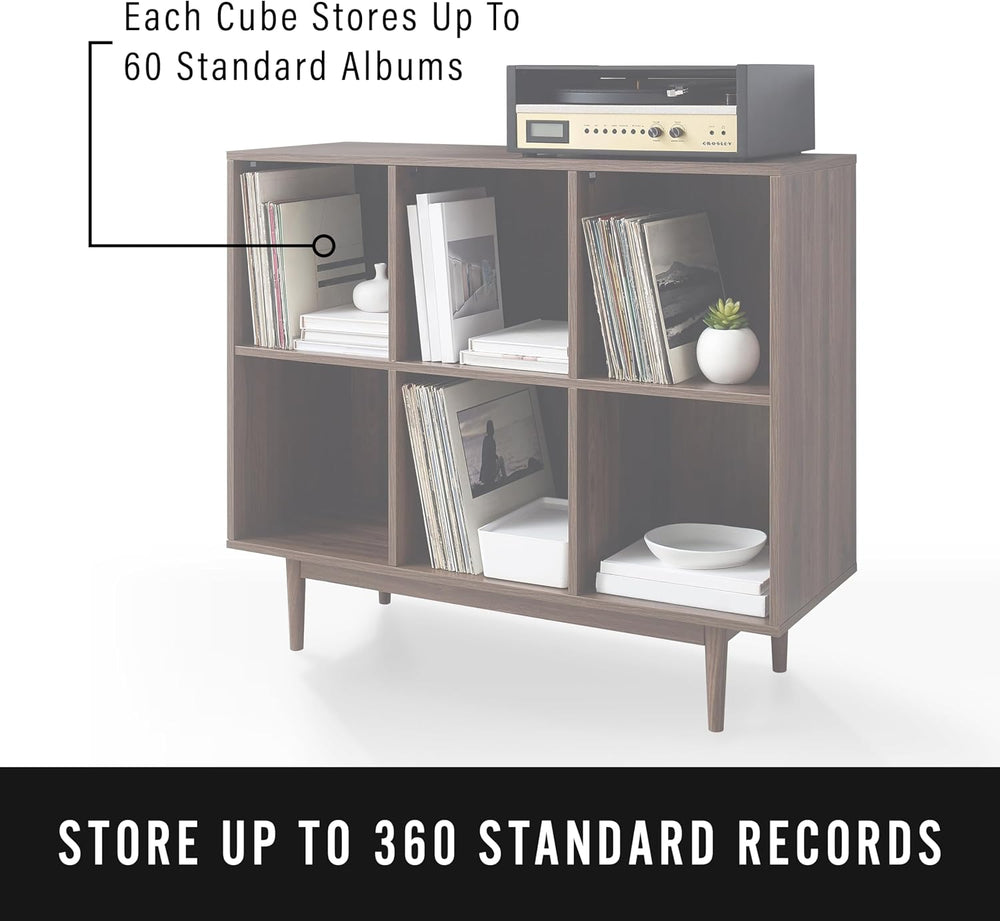 Crosley Furniture Liam 6-Cube Record Storage Bookcase