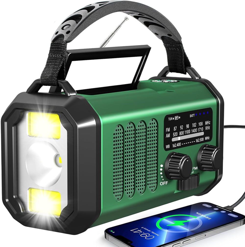 Emergency Radio Hand Crank Solar, AM/FM/NOAA Weather Radio Built-in 20000mah ...