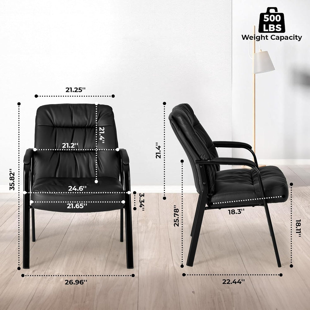 OLIXIS Office Waiting Room Guest Chair Set of 2, 500lbs, Faux Leather