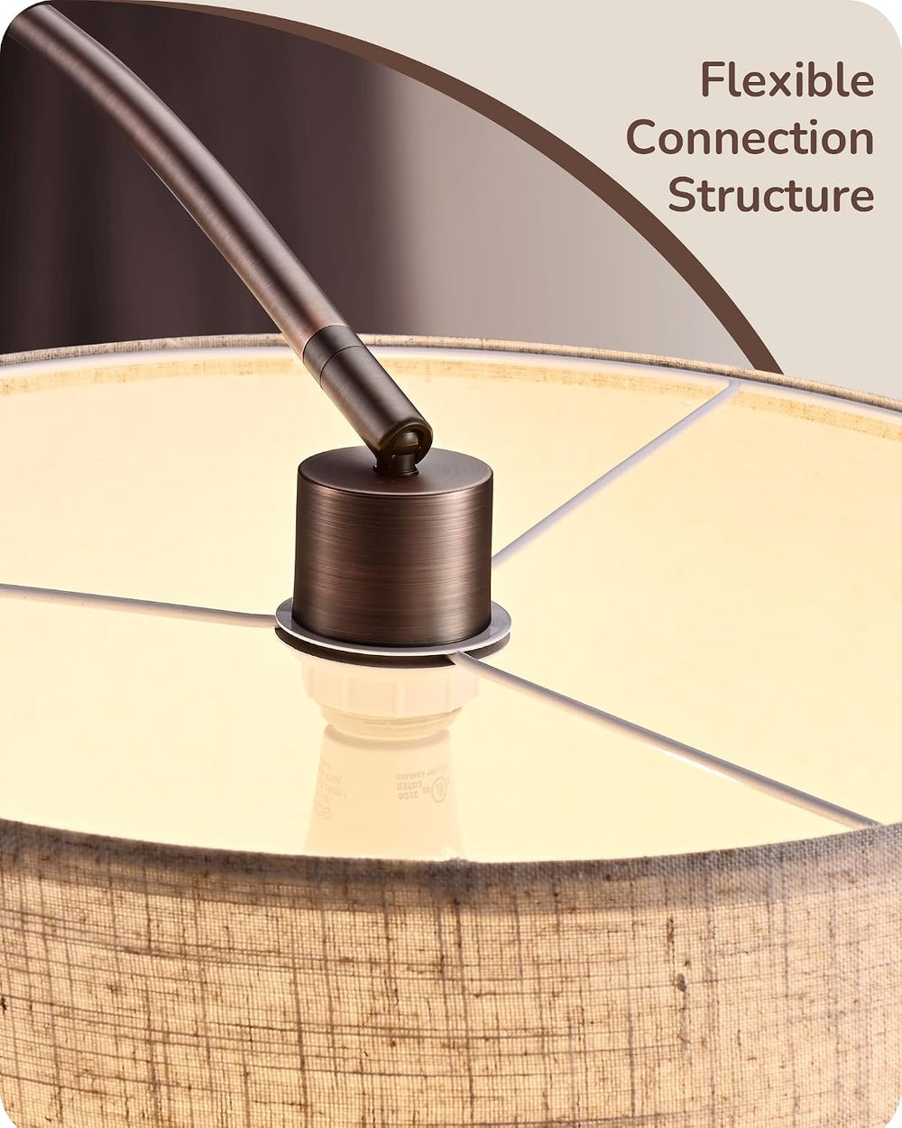 EDISHINE Bronze Modern Floor Lamp with Remote, 78.3" Tall Arc Standing Lamp