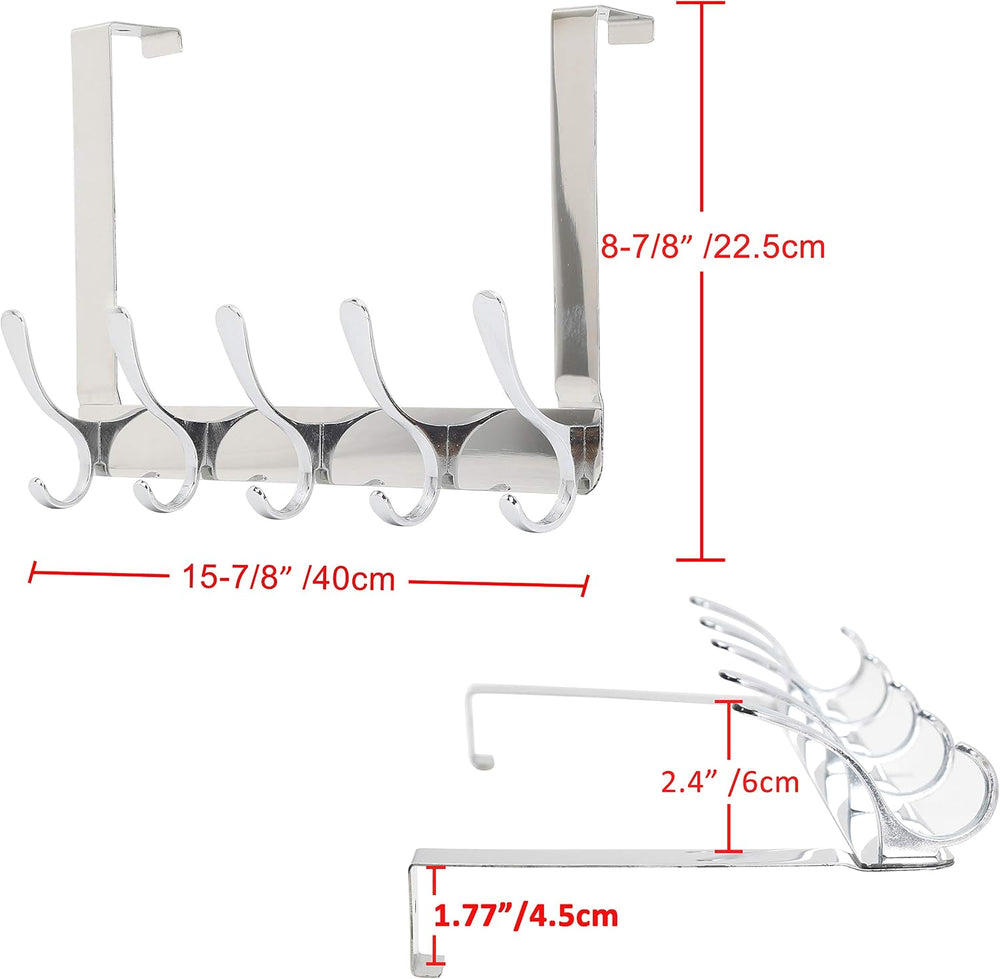 SKOLOO Over The Door Hook, Door Hanger Hooks for Hanging Clothes, Towels, Coa...