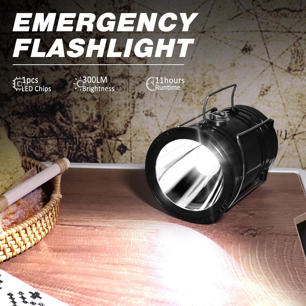 DIBMS 4-Pack Solar Camping Lantern, Collapsible Flashlight Emergency Lights